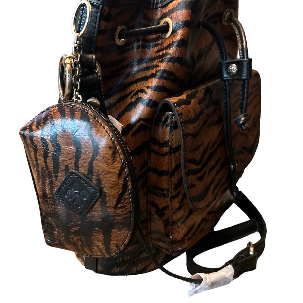 Patricia Nash Sabina Drawstring- Tiger Print purse